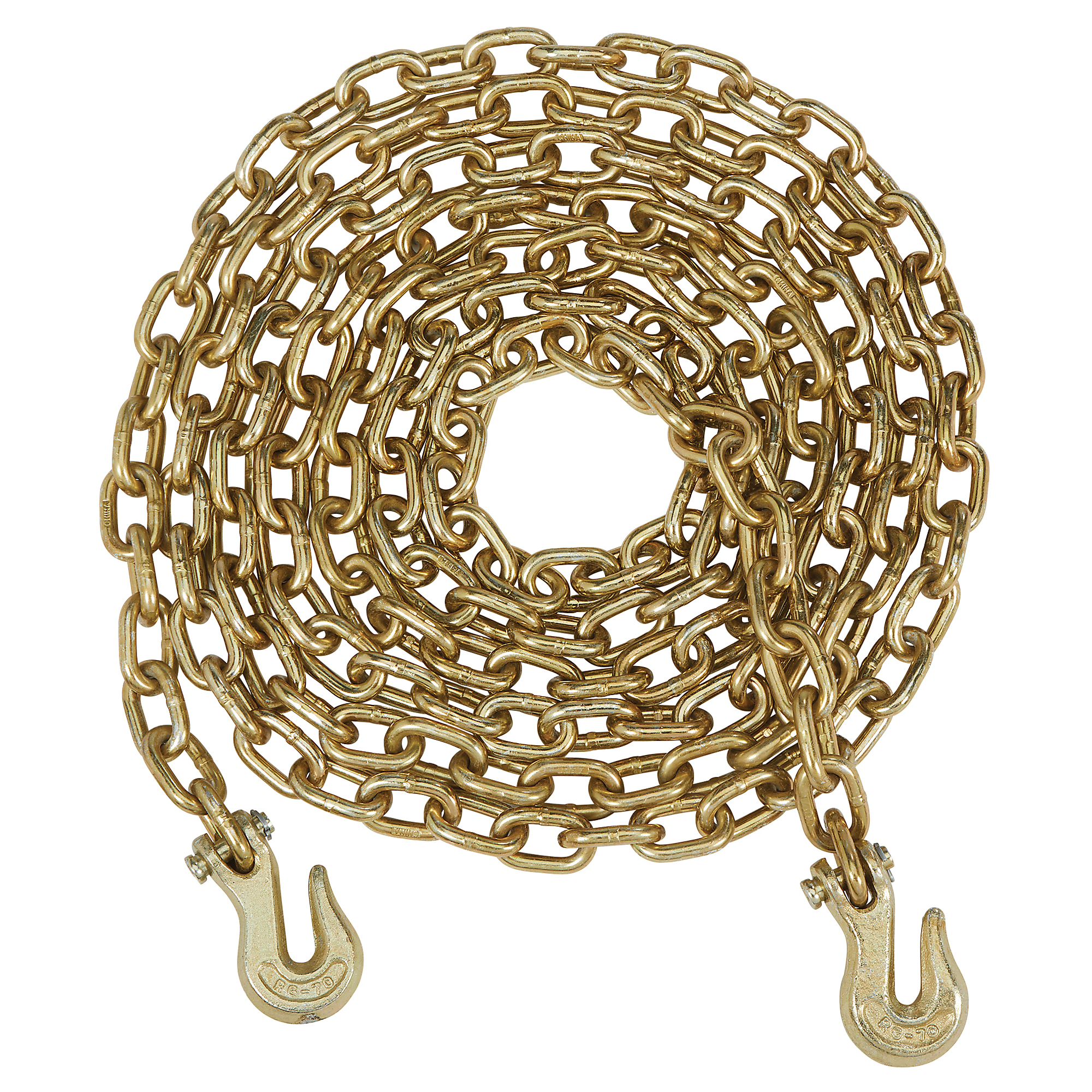 Ultra-Tow 5/16in. x 20ft. Trucker’s Chain with 2 Clevis Grabhooks, 4700-Lb. Working Load, 240in.L, Alloy Steel